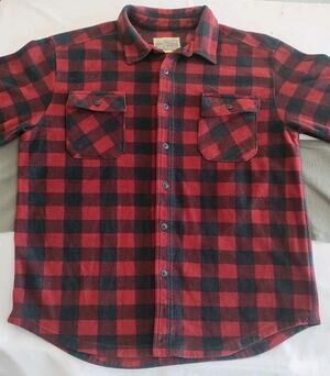 Vintage Mountain Club Outdoor Experience Red Flannel Light Jacket Size XL